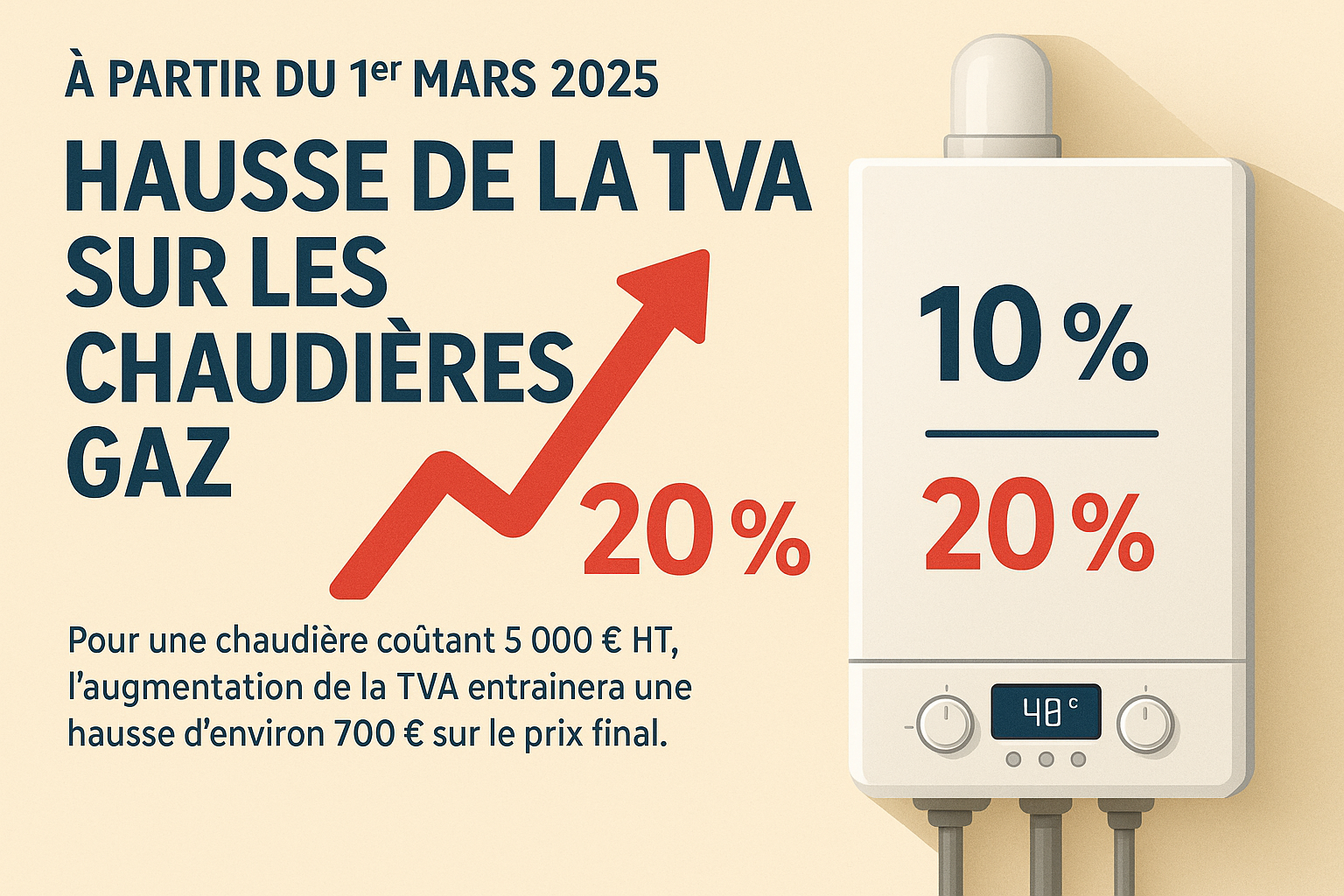 Chaudières gaz THPE : une nouvelle hausse de TVA dès mars 2025
